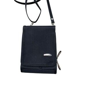 Travelon Black Crossbody Shoulder Bag Wallet Hiking Mini Purse Wallet Organizer